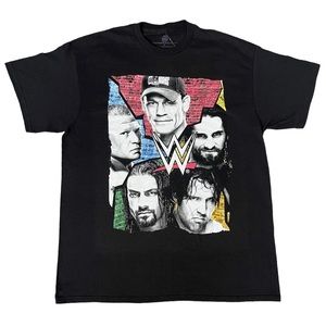 WWE 2016 John Cena Brock Lesnar Wrestling Black T-Shirt Men's Size L - NWT‎
